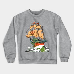 Retro Pirate Ship Crewneck Sweatshirt